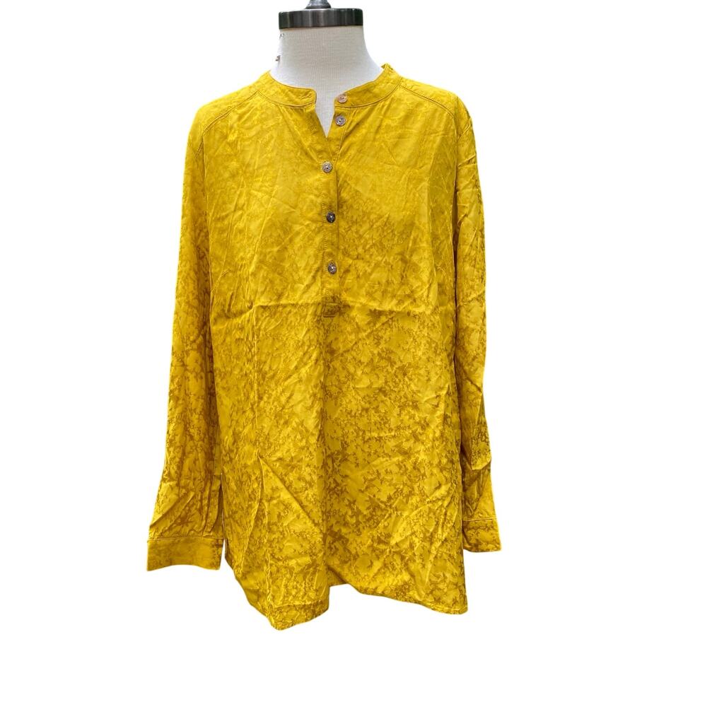 NWOT Soft Surroundings Suranya Tunic Top Gold Womens Size Large